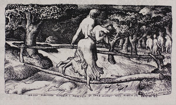 The Flood, n.d., Edward Calvert, English, 1799-1883, England, Woodcut on paper, 42 × 77 mm (image), 70 × 101 mm (sheet, trimmed within plate mark)