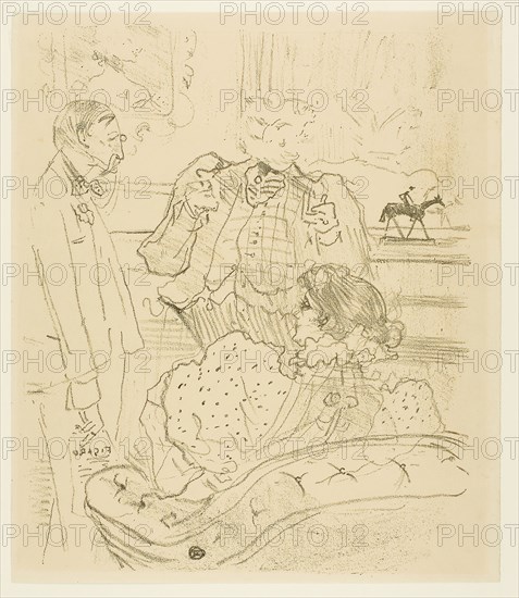 The Pledge, 1897, Henri de Toulouse-Lautrec, French, 1864-1901, France, Lithograph on cream wove paper, 301 × 244 mm (image), 311 × 267 mm (sheet)