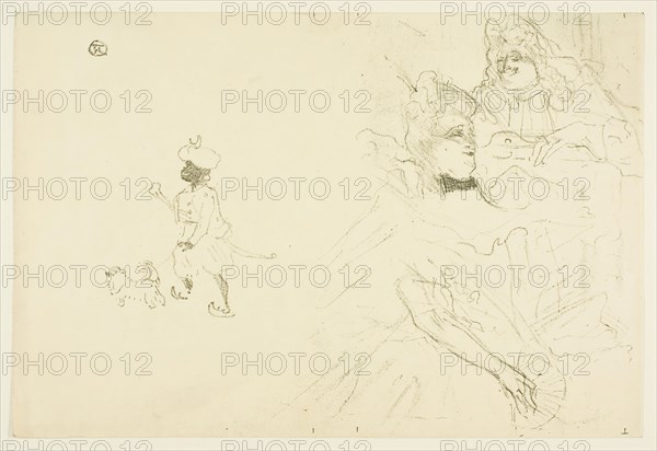 Cover for L’exemple de Ninon de Lenclos amoureuse, 1898, Henri de Toulouse-Lautrec, French, 1864-1901, France, Color lithograph on cream wove paper, 191 × 248 mm (image), 191 × 281 mm (sheet)