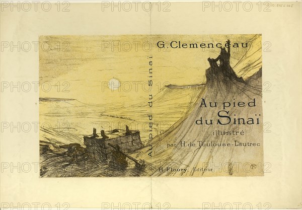 Cover for Au pied du Sinaï, 1897, published 1898, Henri de Toulouse-Lautrec, French, 1864-1901, France, Color lithograph on cream wove paper, 263 × 412 mm (image), 378 × 556 mm (sheet)
