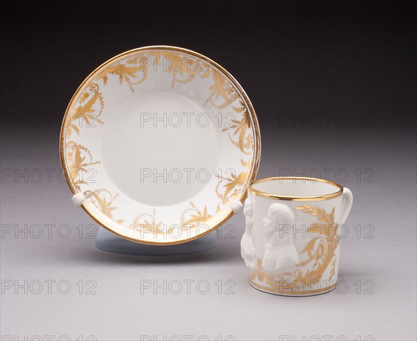 Cup and Saucer, Late 18th century, Germany, Hard-paste porcelain and gilding, Cup: H. 6.4 cm (2 1/2 in.), diam. 6.2 cm (2 7/16 in.), Saucer: diam. 13.8 cm (5 7/16 in.)