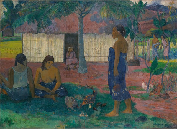 No te aha oe riri (Why Are You Angry?), 1896, Paul Gauguin, French, 1848-1903, France, Oil on jute canvas, 95.3 × 130.55 cm (37 1/2 × 51 3/8 in.)