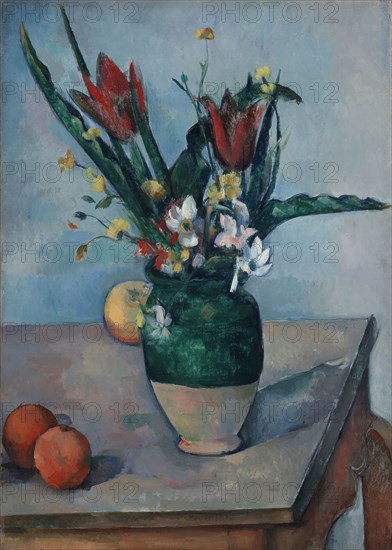 The Vase of Tulips, c. 1890, Paul Cézanne, French, 1839-1906, France, Oil on canvas, 23 1/2 × 16 5/8 in. (59.6 × 42.3 cm)