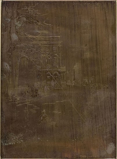 Fitzroy Square, 1878/1881, James McNeill Whistler, American, 1834-1903, United States, Cancelled copper etching plate, 128 x 92 mm