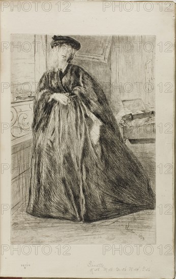 Finette, 1859, James McNeill Whistler, American, 1834-1903, United States, Etching and drypoint, with drypoint cancellation, in black ink on ivory laid paper, 290 x 200 mm (sheet), 381 x 237 mm (sheet, sight, bound)