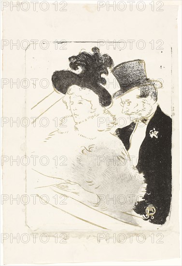 At the Concert, 1896, Henri de Toulouse-Lautrec, French, 1864-1901, France, Lithograph on cream wove paper, 318 × 247 mm (image), 380 × 281 mm (sheet)