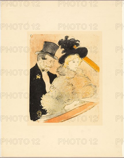 At the Concert, 1896, Henri de Toulouse-Lautrec, French, 1864-1901, France, Color zincograph on cream wove paper, 317 × 249 mm (image), 553 × 435 mm (sheet)