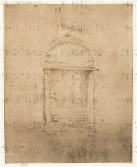 Wool Carders, 1879/80, James McNeill Whistler, American, 1834-1903, United States, Drypoint in dark brown ink on ivory laid paper, 288 x 234 mm (plate), 292 x 234 mm (sheet)
