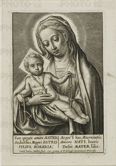 Virgin and Child, n.d., Jean Valdor, Flemish, 1616-1670, Flanders, Engraving on paper, 90 × 60 mm