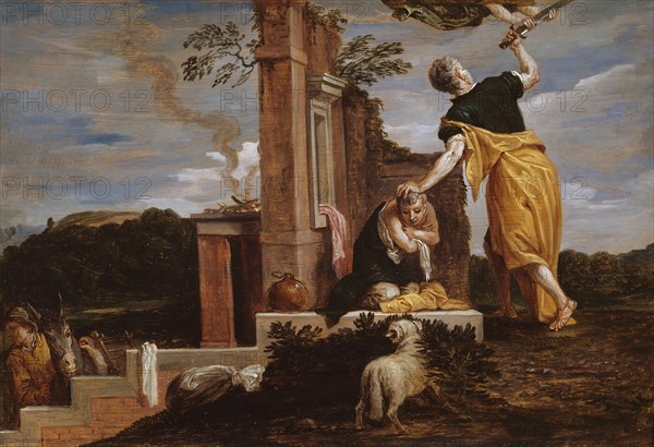 Abraham’s Sacrifice of Isaac, 1654/56, David Teniers the Younger (Flemish, 1610–1690), After Paolo Veronese (Italian, 1528–1588), Italy, Oil on panel, 20.9 × 30.7 cm (8 1/4 × 12 1/8 in.)