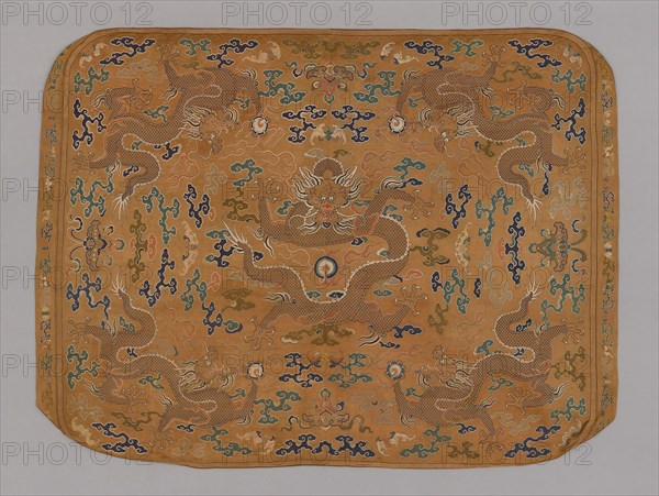 Cushion Cover, Qing dynasty (1644–1911), 1720/50, Manchu, China, Brocade, 170.2 × 137.8 cm (67 × 54 1/4 in.)
