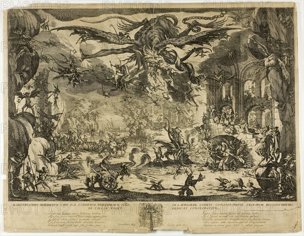 The Temptation of Saint Anthony, c. 1635, Jacques Callot, French, 1592-1635, France, Engraving on paper, 355 × 465 mm (plate), 367 × 477 mm (sheet)