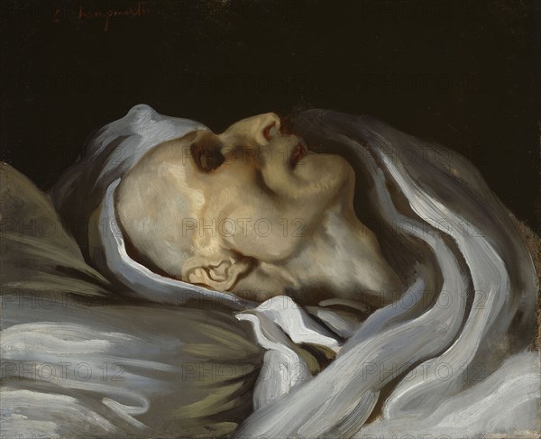 Théodore Géricault on His Deathbed, 1824, Charles Emile Callande de Champmartin, French, 1797-1883, France, Oil on canvas, 17 15/16 × 21 7/8 in. (45.6 × 55.6 cm)