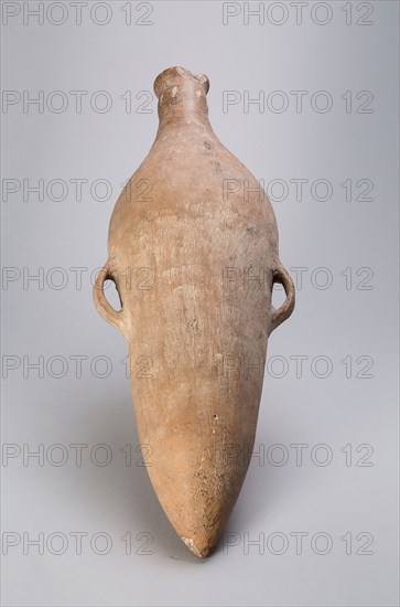 Amphora, c. 5th–3rd century B.C., China, Earthenware with striated surface, H. 46.4 cm (18 1/4 in.), diam. 15.2 cm (6 in.)