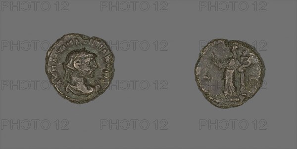 Coin Portraying Emperor Marcus Aurelius Valerius Maximianus (Maximian or Maximianus I), AD 286/305, Roman, Alexandria, Billon, Diam. 1.9 cm, 7.55 g