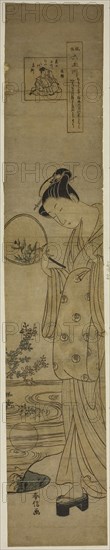 The Jewel River of Bush Clovers (Hagi no Tamagawa), from the series Six Jewel Rivers in Popular Customs (Fuzoku Mu Tamagawa), c. 1769/70, Suzuki Harunobu ?? ??, Japanese, 1725 (?)-1770, Japan, Color woodblock print, hashira-e
