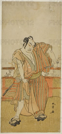 The Actor Nakamura Sukegoro II in an Unidentified Role, c. 1779, Katsukawa Shunsho ?? ??, Japanese, 1726-1792, Japan, Color woodblock print, hosoban, 32.5 x 15 cm (12 13/16 in.)