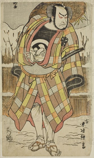The Actor Nakamura Nakazo, late 18th century, Katsukawa Shunko I, Japanese, 1743–1812, Japan, Color woodblock print, hosoban, left sheet of diptych (?), 25 x 14.9 cm (9 13/16 x 5 7/8 in.)