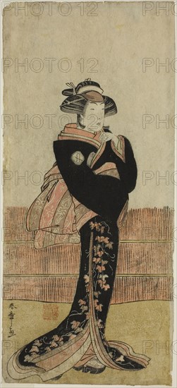 The Actor Azuma Tozo III in an Unidentified Role, early 1780s, Katsukawa Shunsho ?? ??, Japanese, 1726-1792, Japan, Color woodblock print, hosoban, 32.2 x 14.5 cm (12 11/16 x 5 11/16 in.)
