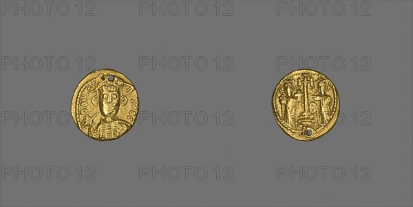 Solidus (Coin) of Constantine IV Pogonatus, AD 670/680, Byzantine, Byzantine Empire, Gold, Diam. 1.5 cm, 4.32 g