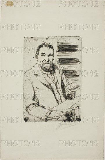 Frederick Keppel I, 1898, Anders Zorn, Swedish, 1860-1920, Sweden, Etching on ivory laid paper, 130 x 88 mm (image/plate), 242 x 159 mm (sheet)