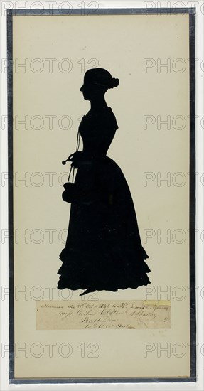 Miss Cecilia Clifton, December 18, 1840, Auguste Edouart, French, 1789-1861, France, Cut paper silhouette, 305 × 151 mm