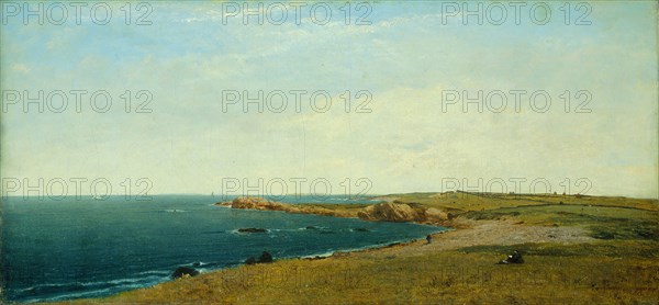 Near Newport, 1869, John Frederick Kensett, American, 1816–1872, Newport, Oil on canvas, 29.5 × 62.4 cm (11 5/8 × 24 1/4 in.)