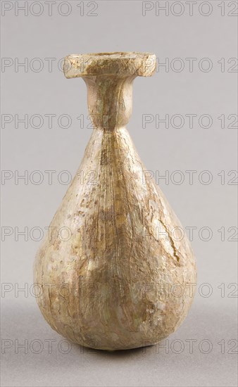 Bottle, 2nd/4th century AD, Roman, Levant or Syria, Syria, Glass, blown technique, H. 11.1 cm (4 3/8 in.), diam. 6 cm (2 3/8 in.)