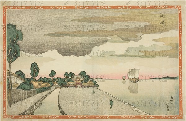 Susaki, from the series New Perspective Pictures (Shin uki-e), c. 1810s, Shotei Hokuju, Japanese, active c. 1789-1818, Japan, Color woodblock print, 22.9 x 34.9 cm (9 x 13 3/4 in.)