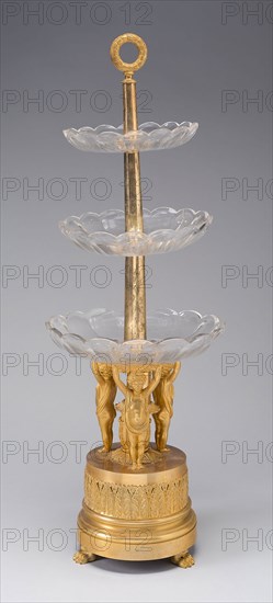 Epergne, c. 1810/20, Possibly Pierre-Philippe Thomire (French, 1751-1843), Paris, France, Paris, Gilded bronze and glass, H. 61 cm (24 in.)