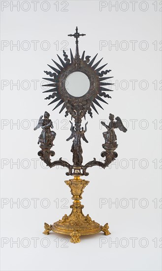 Monstrance, 1631, Spain, Silver and gilt bronze, 61.9 x 28.6 x 17.2 cm (24 3/8 x 11 1/4 x 6 3/4 in.)