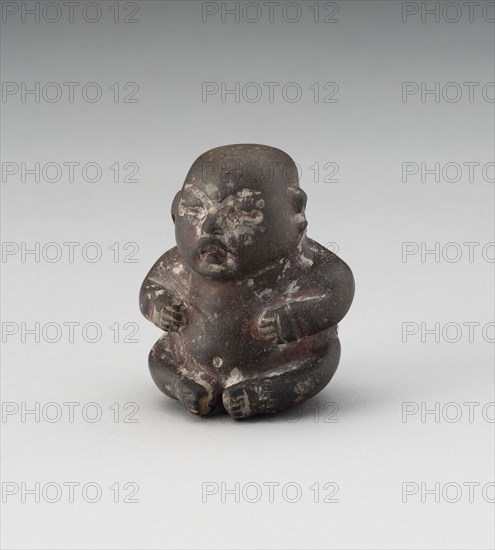 Seated Infant Figurine, 900/500 B.C., Middle pre-Classic, Probably Central Mexico or Veracruz, Mexico, México, Stone, H. 4.8 cm (1 7/8 in.)