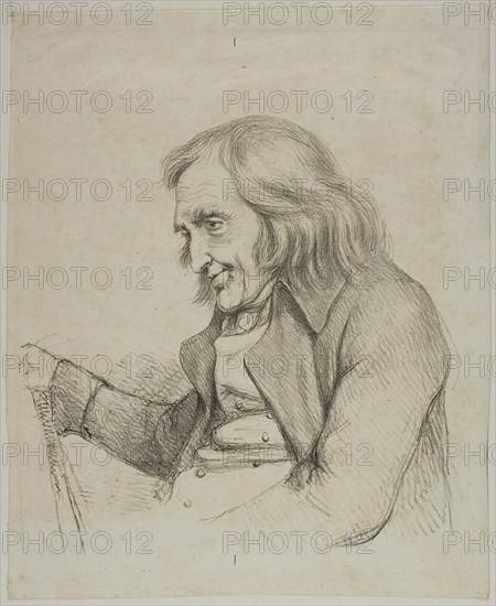 Portrait of an Old Man, 1816, Dominique-Vivant Denon, French, 1747-1825, France, Lithograph in black on ivory laid paper, 183 × 183 mm (image), 223 × 184 mm (stone), 244 × 201 mm (sheet)