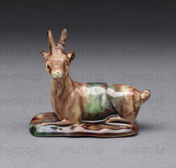 Goat, 1760/70, England, Staffordshire, Staffordshire, Lead-glazed earthenware (creamware), 5.7 x 5.8 cm (2 1/4 x 2 1/3 in.)