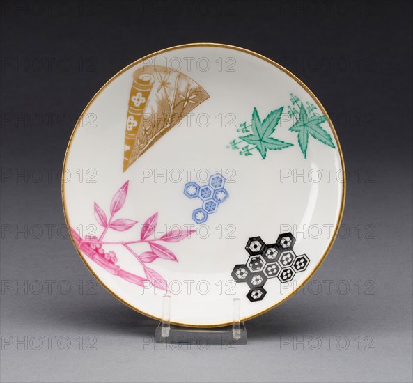 Saucer, 1878, Worcester Royal Porcelain Company, Worcester, England, founded 1751, Worcester, Soft-paste porcelain, polychrome enamels and gilding, H. 2.4 cm (15/16 in.), diam. 12.1 cm (4 3/4 in.)