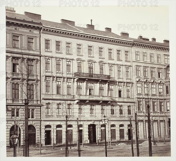 Opern-Ring No. 19, Wohnhaus des Herrn Karl Herzfeld, 1860s, Austrian, 19th century, Austria, Albumen print, 28 × 30.5 cm (image/paper), 42.8 × 61.3 cm (album page)