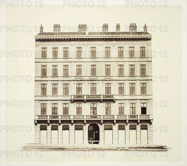 Kärnthner-Ring No. 12, Zinshaus des Grafen F. Abensberg und Traun, 1860s, Austrian, 19th century, Austria, Albumen print, 29.4 × 33.2 cm (image/paper), 42.7 × 61.2 cm (album page)