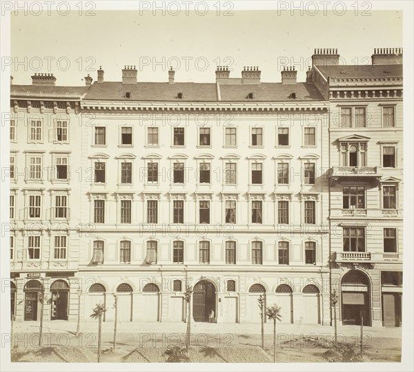 Kärnthner-Ring No. 13, Zinshaus des Herrn J. Montandon, 1860s, Austrian, 19th century, Austria, Albumen print, 29.8 × 33.1 cm (image/paper), 42.8 × 61.2 cm (album page)