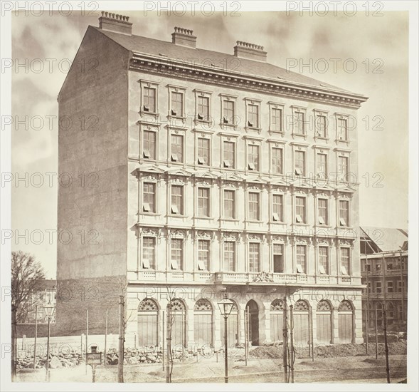 Kolowrat-Ring No. 3, Haus der Gesellschaft Anker, 1860s, Austrian, 19th century, Austria, Albumen print, 27.6 × 29.6 cm (image/paper), 42.6 × 61.2 cm (album page)