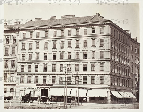 Franz-Josef-Quai No. 13, Zinshaus des Herrn Grafen Anton von Pergen, 1860s, Austrian, 19th century, Austria, Albumen print, 26.2 × 33.5 cm (image/paper), 42.7 × 61.2 cm (album page)