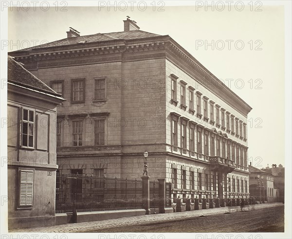 Rennweg No. 23, Palais Senior Durchlaucht des Fürsten Metternich, 1860s, Austrian, 19th century, Austria, Albumen print, 27.7 × 33.9 cm (image/paper), 42.8 × 61.2 cm (album page)