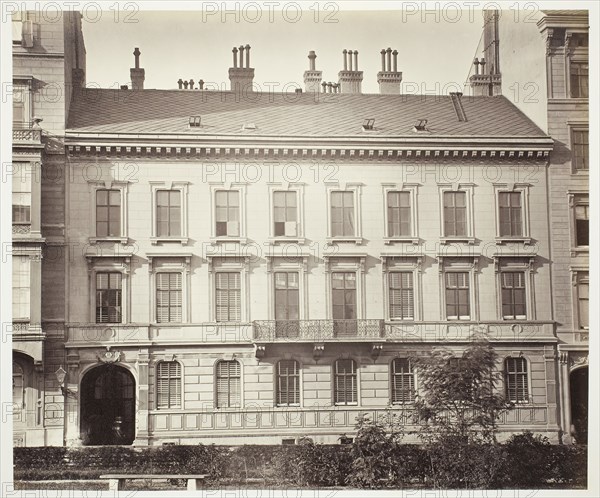 Türkenstraße No. 15, Wohnhaus des Grafen von Wimpfen, 1860s, Austrian, 19th century, Austria, Albumen print, 27.8 × 33.4 cm (image/paper), 42.6 × 61.2 cm (album page)