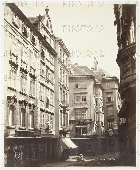 Tuchlauben No. 1, Wohnhaus des Peter Ritter von Calvagni, 1860s, Austrian, 19th century, Austria, Albumen print, 33.2 × 27 cm (image/paper), 61.2 × 42.7 cm (album page)