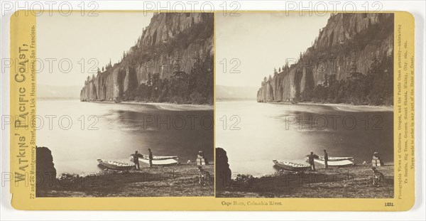 Cape Horn, Columbia River, 1867, Carleton Watkins, American, 1829–1916, United States, Albumen print, stereo, No. 1231 from the series "Watkins' Pacific Coast