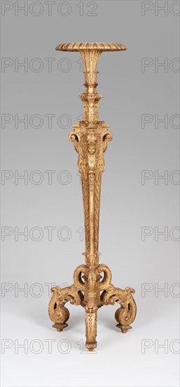 Stand for Candelabrum (Torchère), 1685/90, France, Paris, France, Caned, gessoed, and gilded oak, 181.9 × 55.2 × 41.9 cm (71 5/8 × 21 7/8 × 16 1/2 in.)