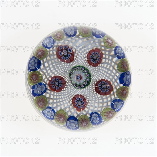 Paperweight, c. 1845–55, Saint-Louis, France, founded 1767, Saint-Louis, Glass, Diam. 6.7 cm (2 5/8 in.)