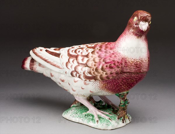 Pigeon Tureen, c. 1755, Strasbourg Pottery Manufactory (French, 1721-1781), Design attributed to Johann Wilhelm Lanz (German, mid-18th century), Strasbourg, Tin-glazed earthenware (faience), 24.8 x 14.6 x 32.4 cm (9 3/4 x 5 3/4 x 12 3/4 in.)