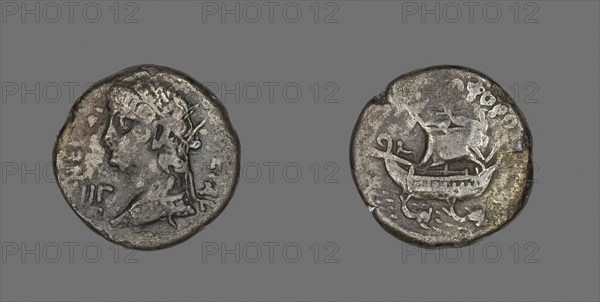 Coin Portraying Emperor Nero, AD 54/68, Roman, minted in Alexandria, Egypt, Egypt, Billon, Diam. 2.5 cm, 12.58 g