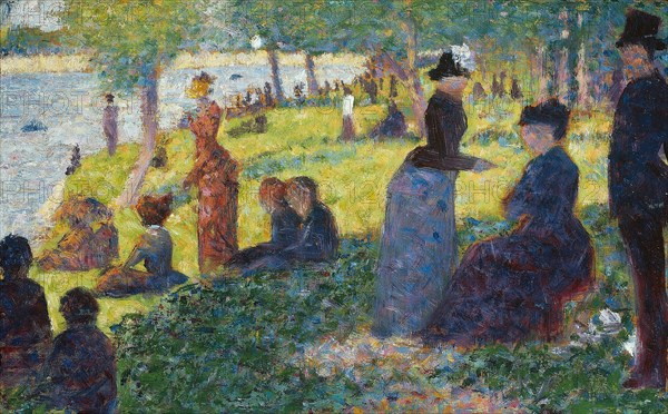 Oil Sketch for La Grande Jatte, 1884, Georges Seurat, French, 1859-1891, France, Oil on panel, 6 1/8 × 9 9/16 in. (15.5 × 24.3 cm)