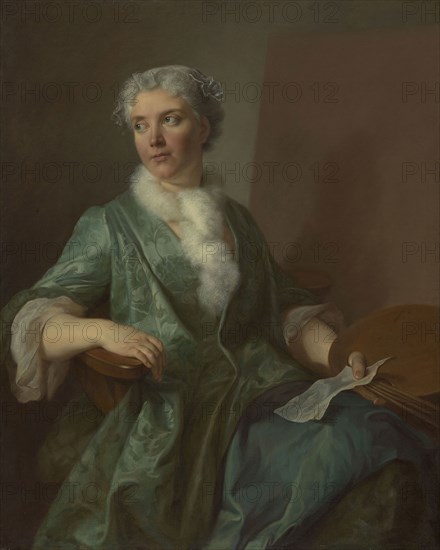Portrait of a Woman Artist, c. 1735, French, France, Oil on canvas, 40 × 32 5/16 in. (101.7 × 82 cm)